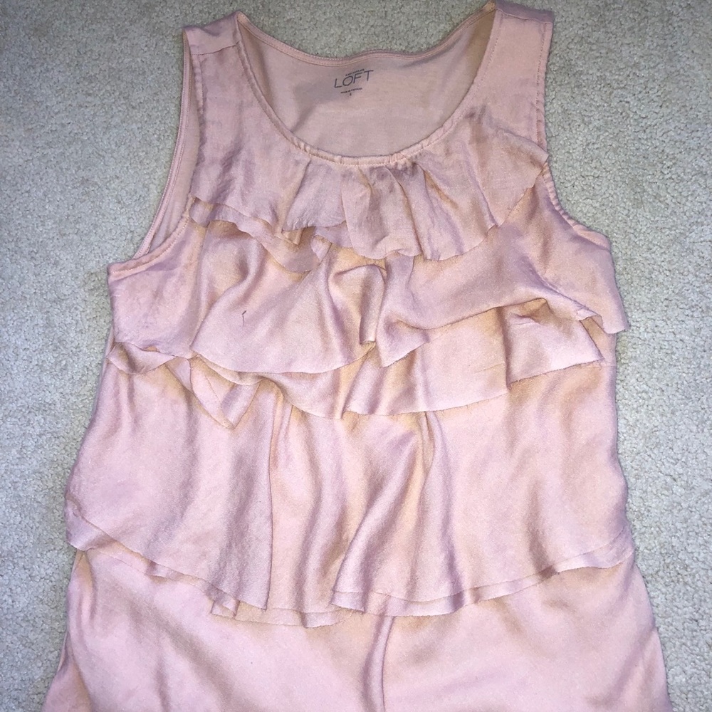 Pink ruffle tank top